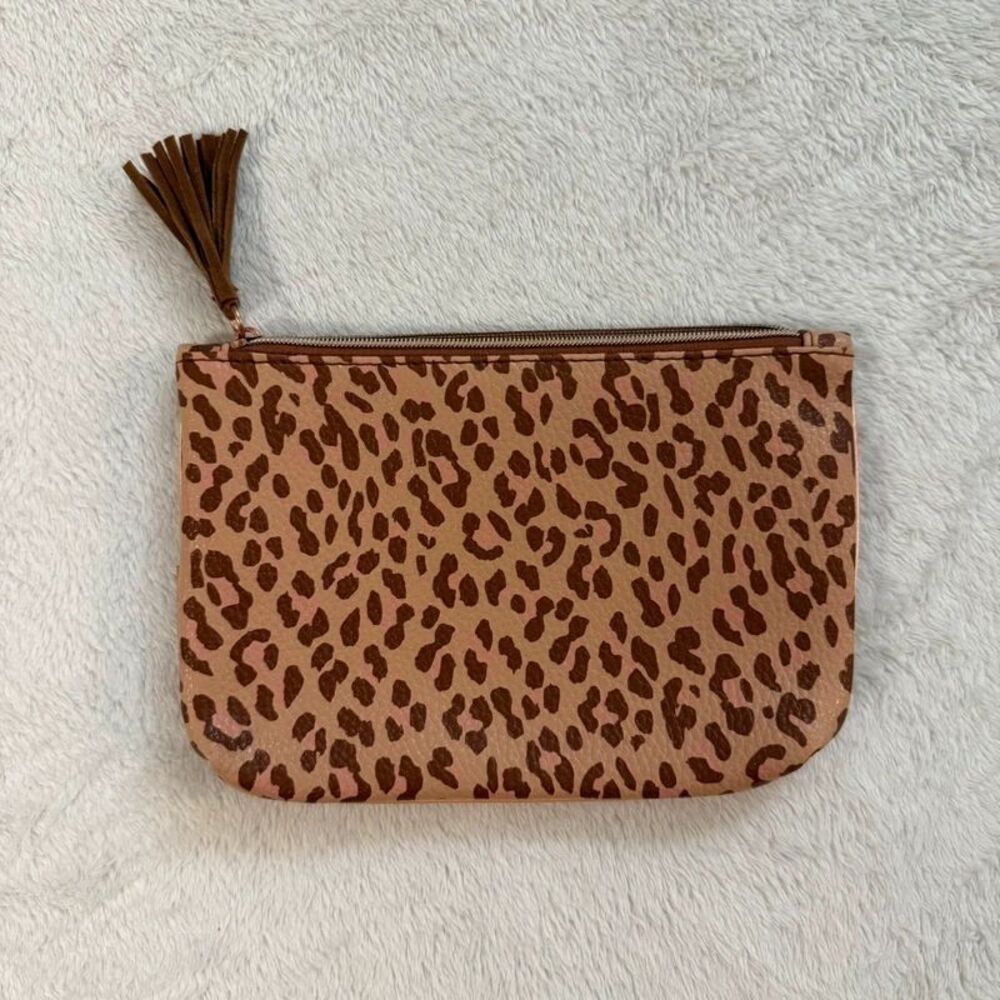 cheetah print mini makeup cosmetics bag